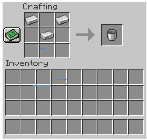 Bucket in Minecraft Recipe