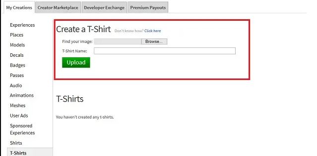 Create a Character T Shirt Roblox