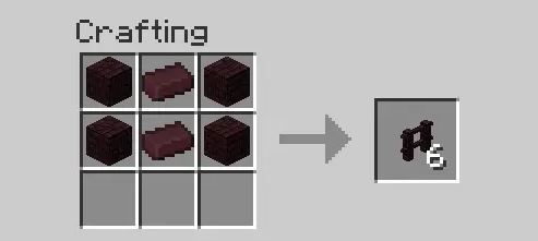 Nether brick fences Recipe