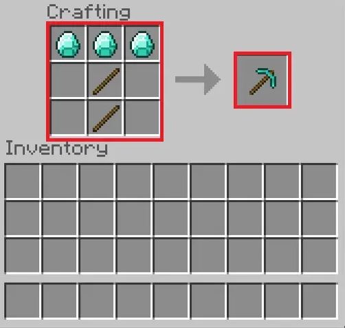 Recipe Diamond Pickaxe Minecraft