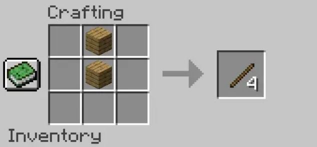 Sticks Crafting Recipe Minecraft