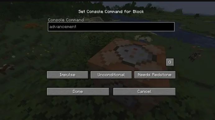 UI of Command Block in Java