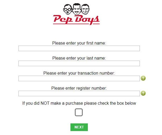 Pep Boys Survey